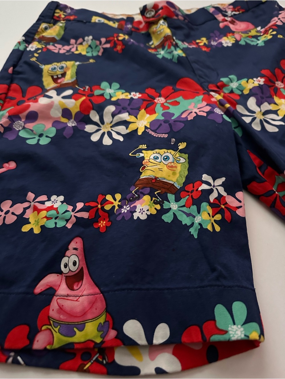 Loudmouth Navy Floral SpongeBob & Patrick Men's Shorts - Picture 2 of 6